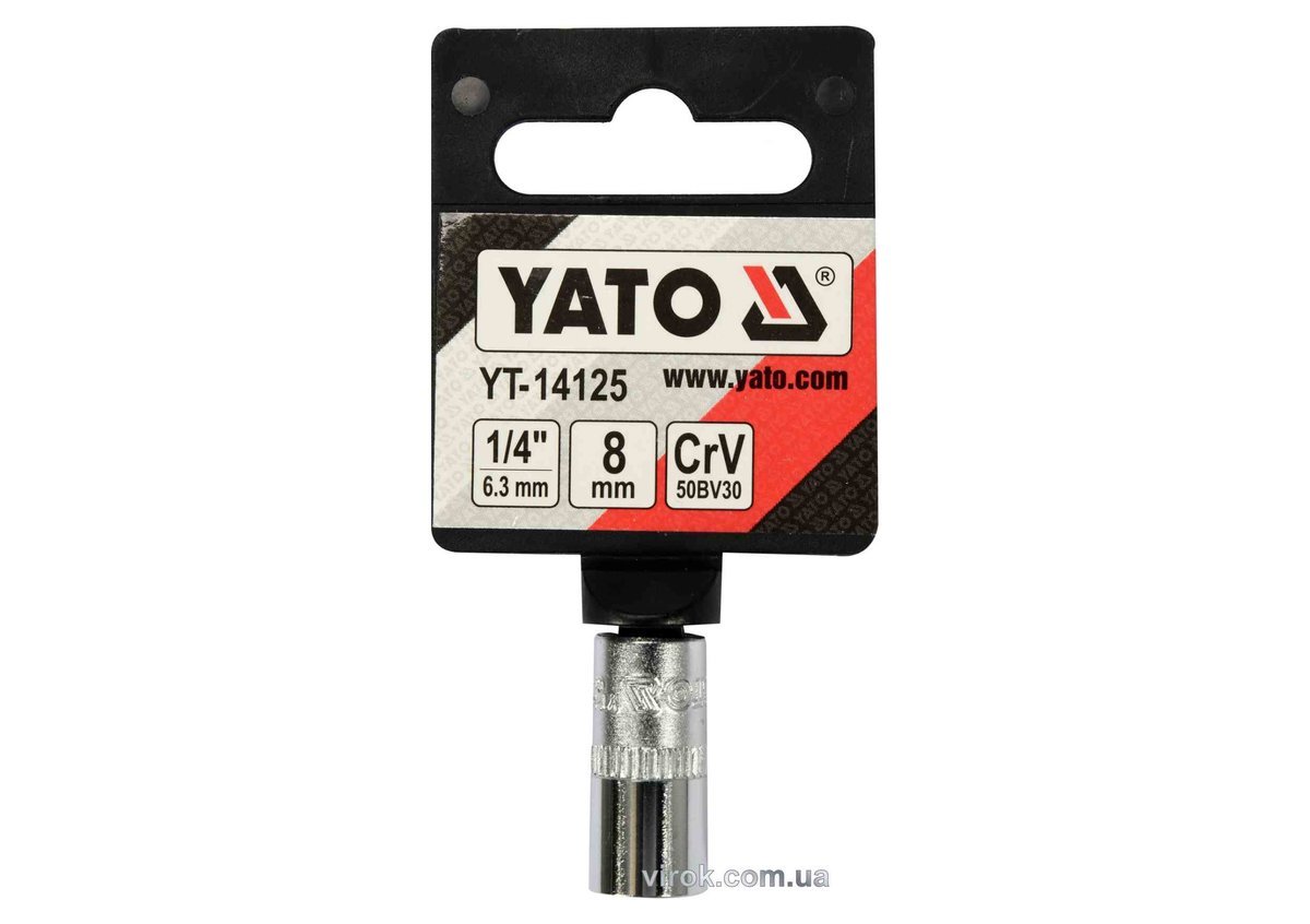 YATO Головка торцева 6-гранна YATO : квадрат 1/4", М8, CrV  | YT-14125