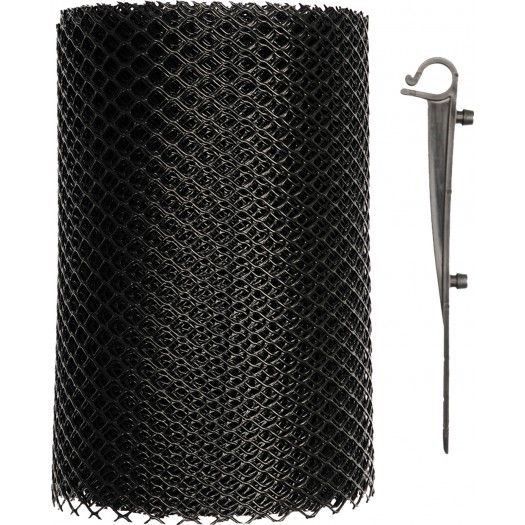 VOREL Сітка захисна для ринв від листя з 15 монтажними гаками 6 м / 18 см  | 69851