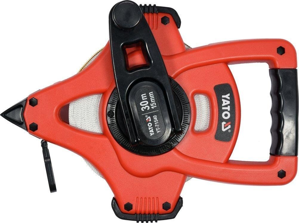 YATO Рулетка геодезична скловолоконна YATO : L= 30 м x 15 мм, ручне змотування  | YT-71540