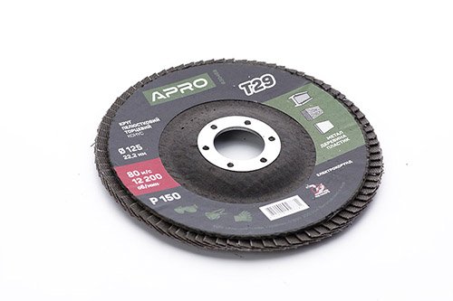 Круг лепестково-торцевой Р150 конус 125мм (Т29) (КЛТ) APRO