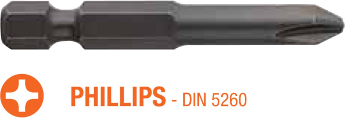 USH Насадка викруткова Industry Phillips PH0 x 50 мм подовжена, Уп. 10 шт. | UUSG0013020