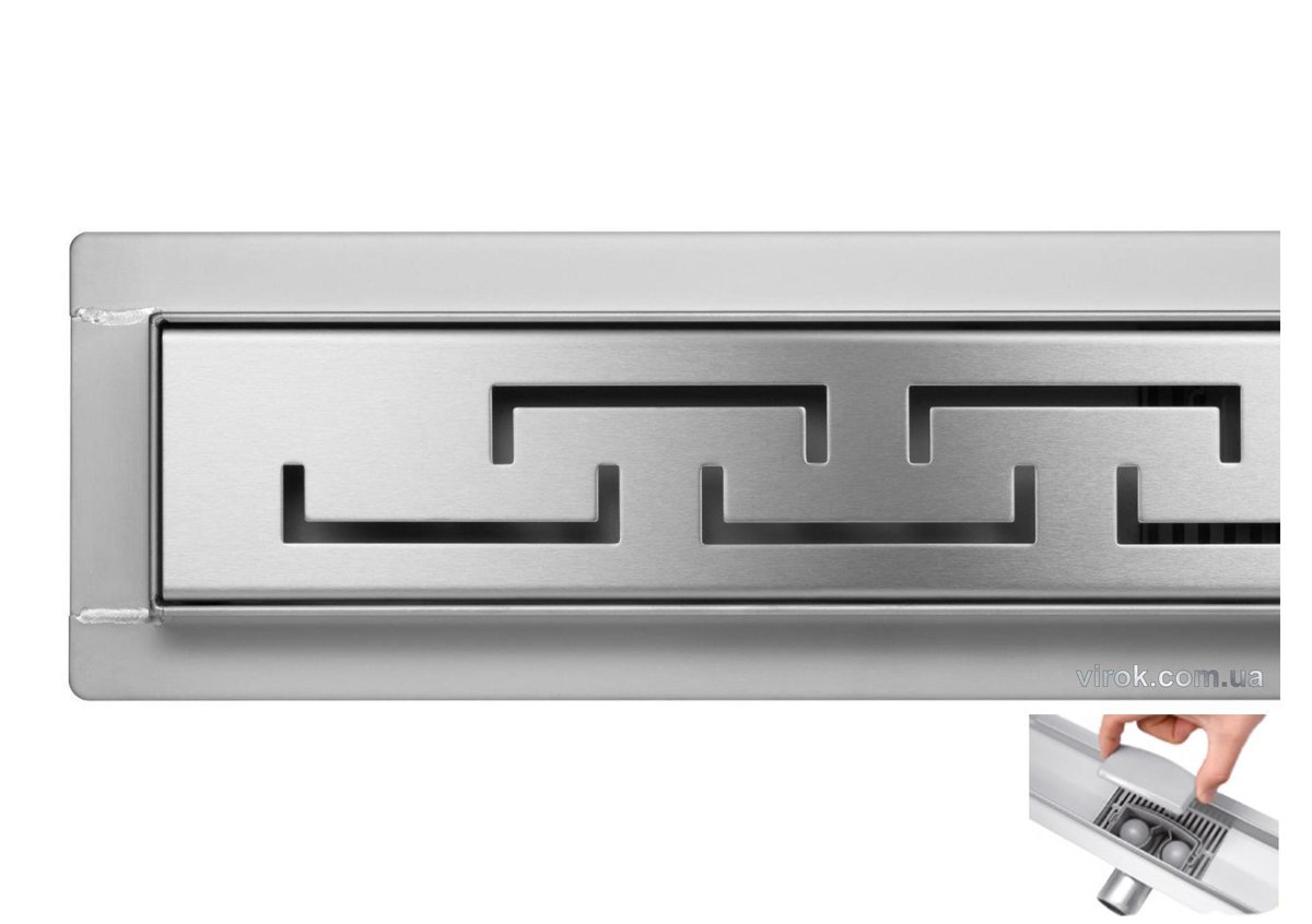 FALA Трап підлоговий для душу з нержавіючої сталі "OLIMP" ; 80х 7х 7 см, сифон h= 52 мм  | 75423