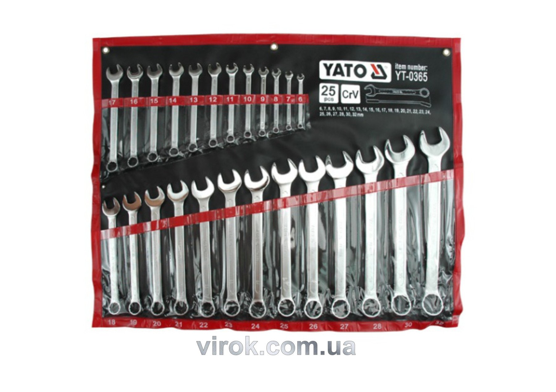 YATO Ключі ріжково накидні YATO : М= 6-32 мм, Набір 25 шт. САТИН  | YT-0365