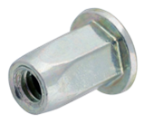 Гайка-заклепка шестигранная плоская головка M4 (основа 0,5-2,0 мм.)