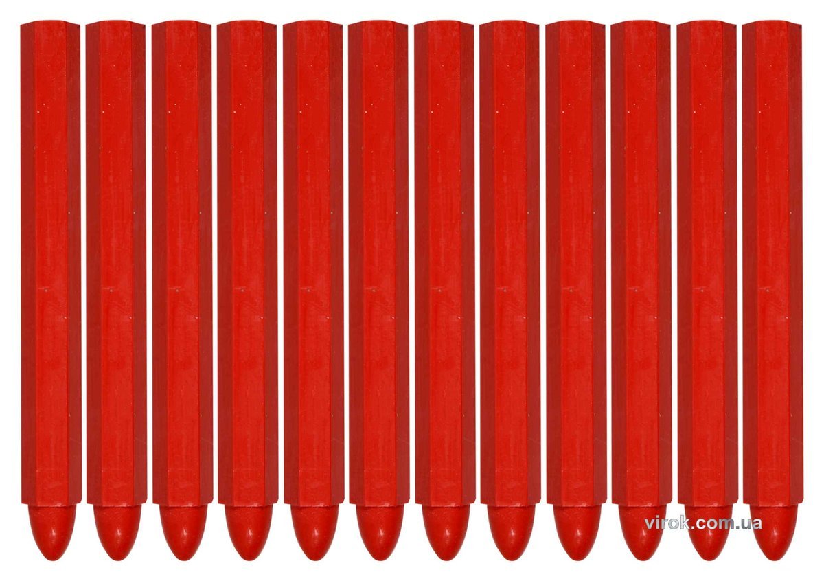 YATO Крейда маркувальна для різних поверхонь YATO : 120 x 12 мм, червона, 12 шт  | YT-69932