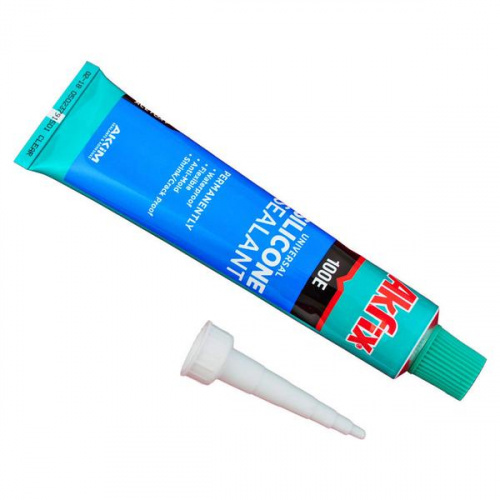 Силикон тюбик 100Е 50мл (прозрачный) блистер Akfix