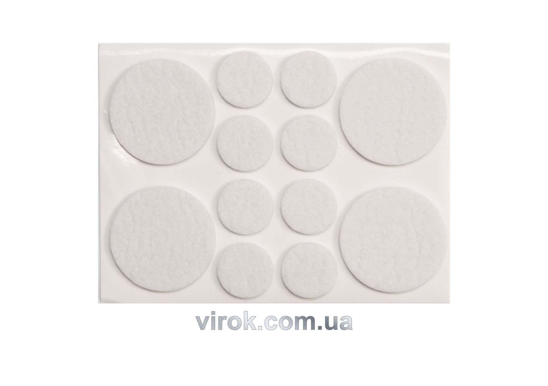 VOREL Протектор самоклеючий повстяний , Ø=20,38мм, набір 12шт.  | 74838