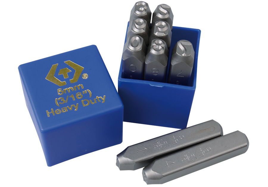 KING TONY Набор ударных клейм(0-9) 4 мм, цифры, 9 предметов | 11409SQ04