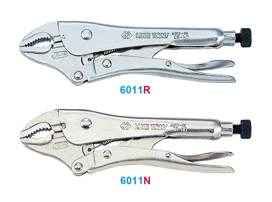 KING TONY Зажим с фиксатором L=140 мм закругл., хром | 6011-05R