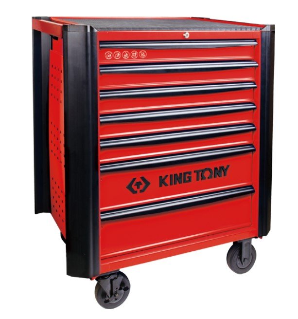 KING TONY Тумба инструментальная 7 полочная с бампером | 87634-7B