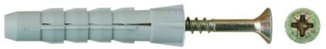 Дюбель нейлоновый KPW 10х60 c шурупом с конусной головкой PZ 6,0х80