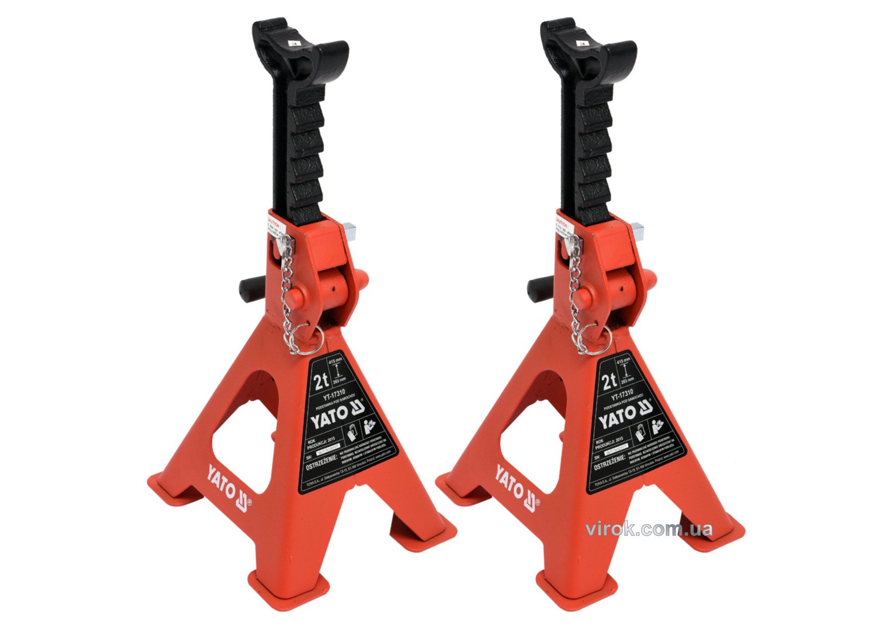 YATO Підставки під автомобіль YATO, для навантаження до 2 т, висотою 265-415 мм, 2 шт.  | YT-17310