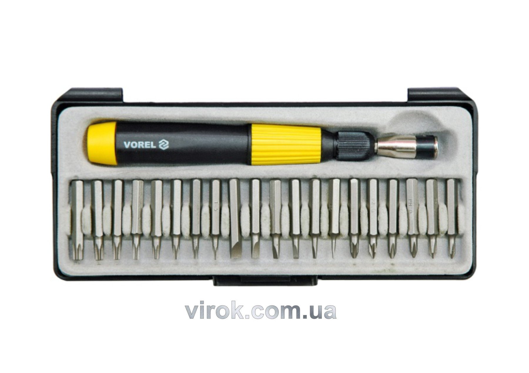 VOREL Набір насадок викруткових : 22 шт. + тримач. Cr-V  | 64370