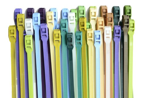 Стяжка кабельная с низким профилем замка 8x400 бирюзовый (100шт) APRO