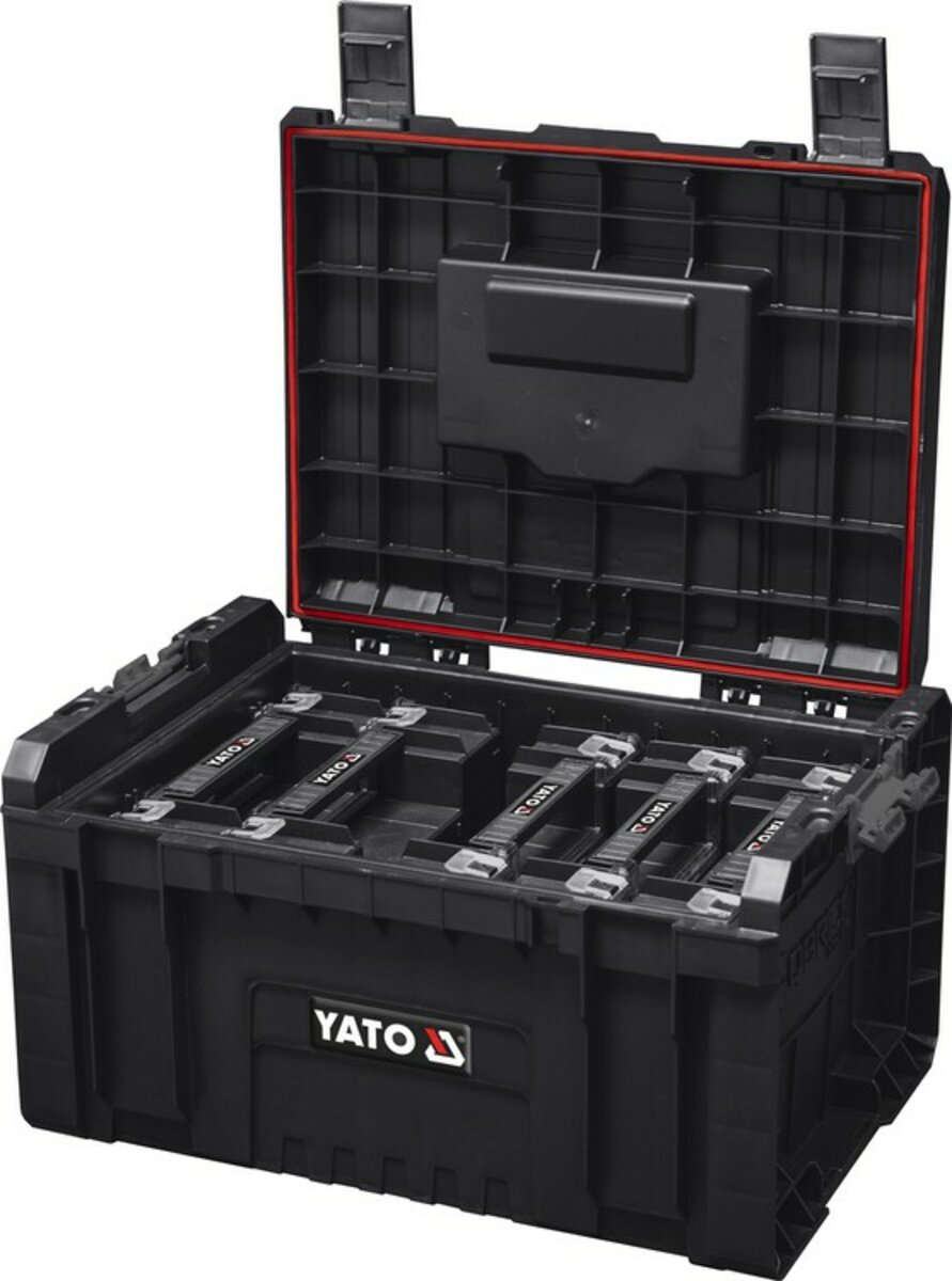 YATO Ящик з 5 секціями для органайзерів YATO 240х 450х 320 мм, 23В для складаних модулів S12, S1  | 