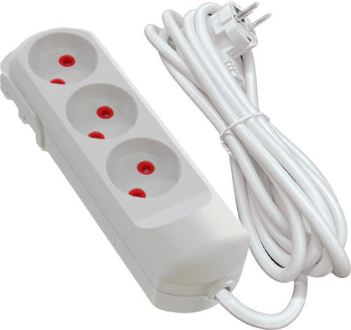 Подовжувач мережевий VIROK: l= 3 м, з 3 гніздами без заземлення