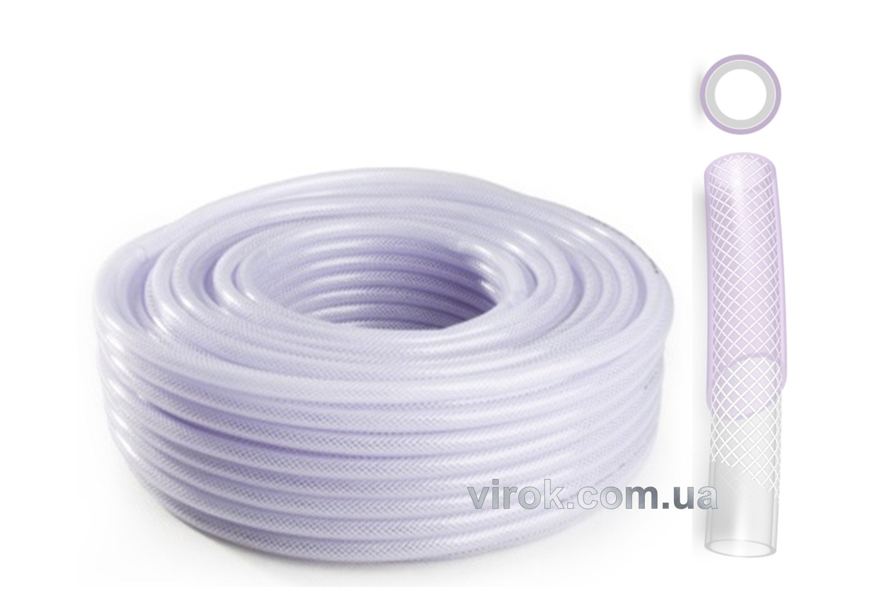 Шланг ПХВ зміцнений загал. признач. харчовий (Food) з роб. тиск. 0,8МПа, Ø=12мм, t=1,8мм, l=50м