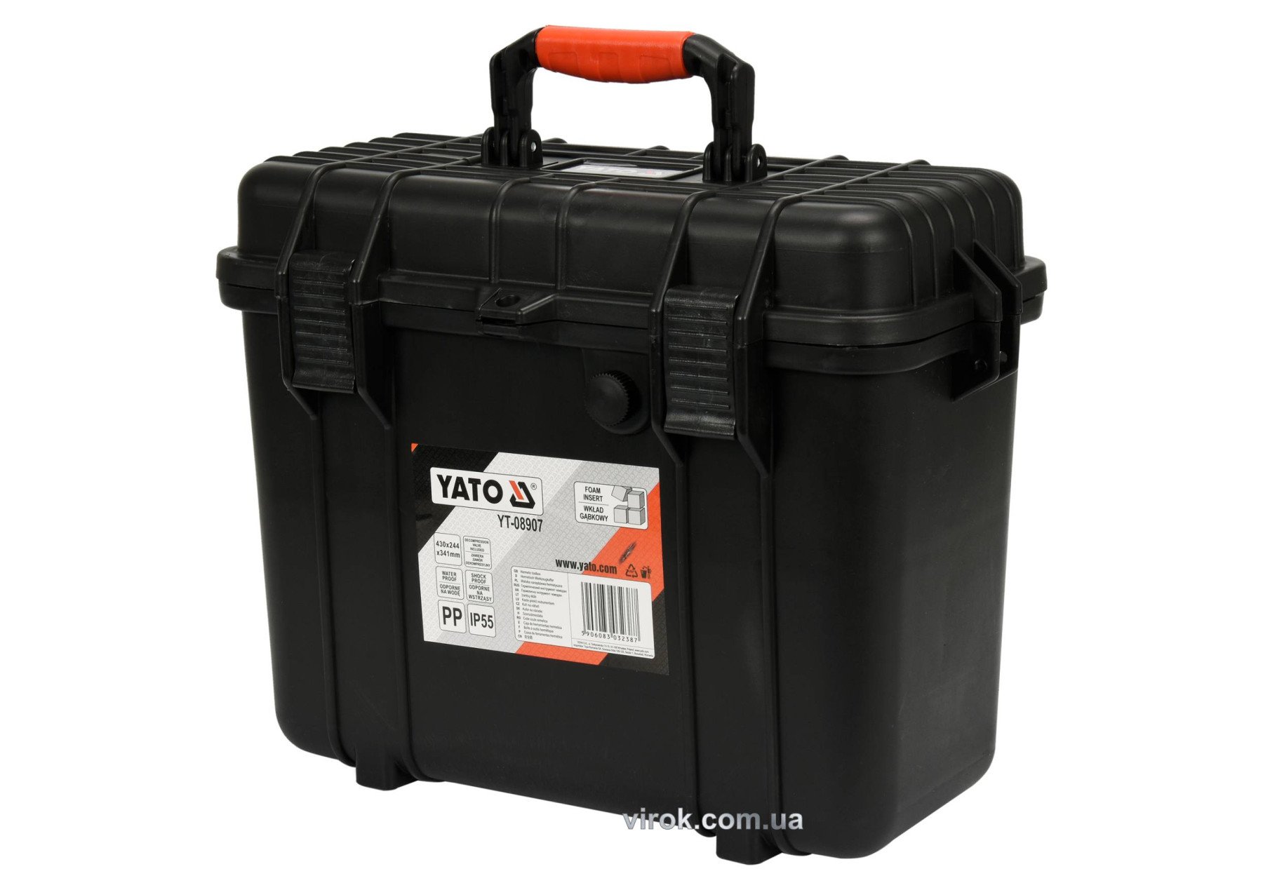 YATO Ящик для інструменту герметичний, ударостійкий YATO 430х 244х 341 мм з поліпропілену  | YT-0890