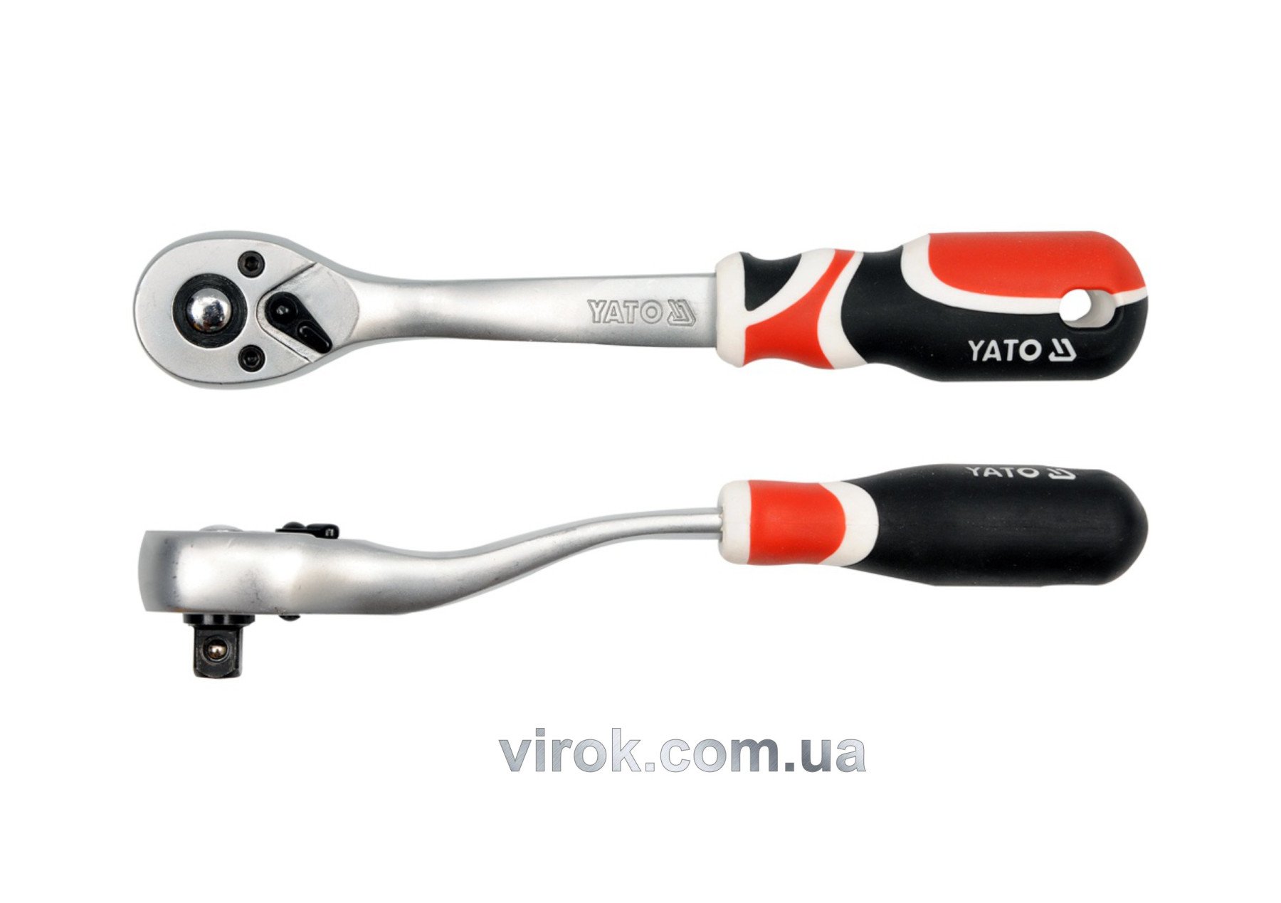 YATO Тріщатка YATO : квадрат 3/8", L= 200 мм, 72T, вигнута ручка  | YT-0731