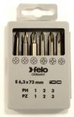 FELO Набор бит 73мм PZ1 PZ2 PZ3 PH1 PH2 PH3 - 6 шт. // 03291716