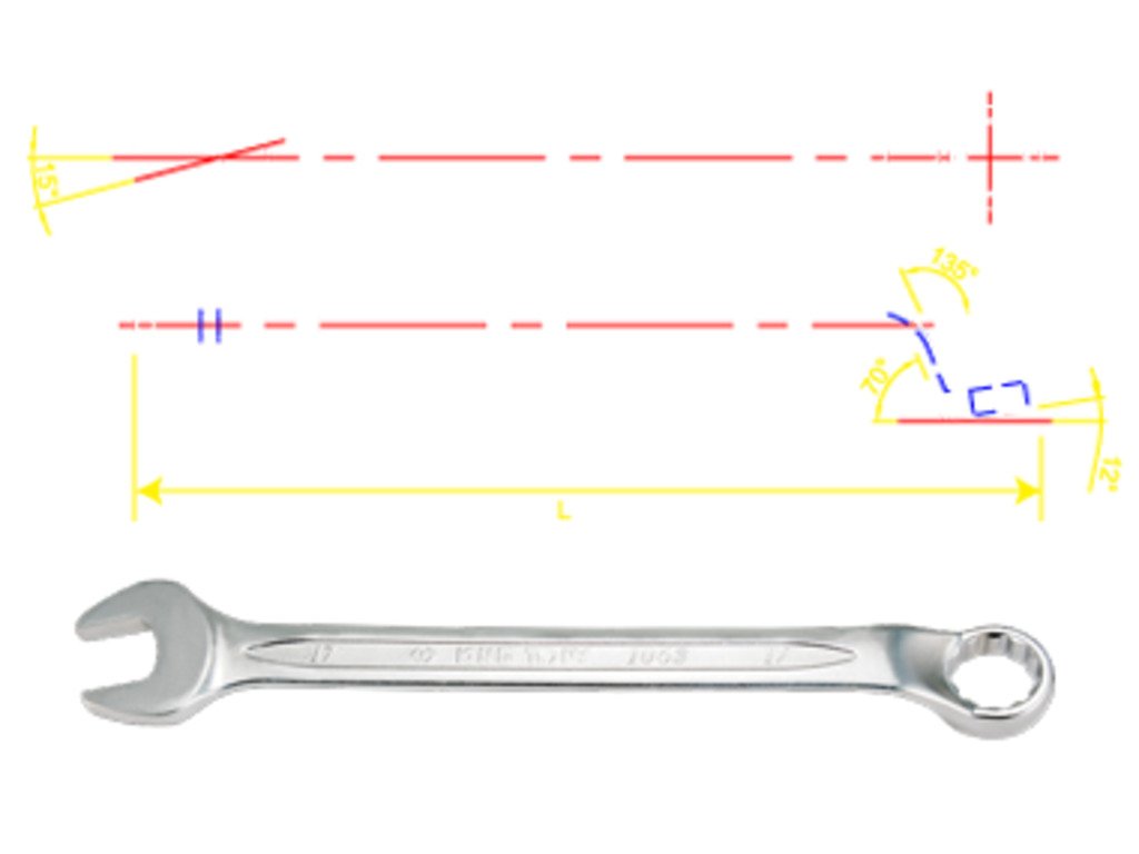 KING TONY Ключ рожково-накидной с изгибом 45° 7mm | 1063-07