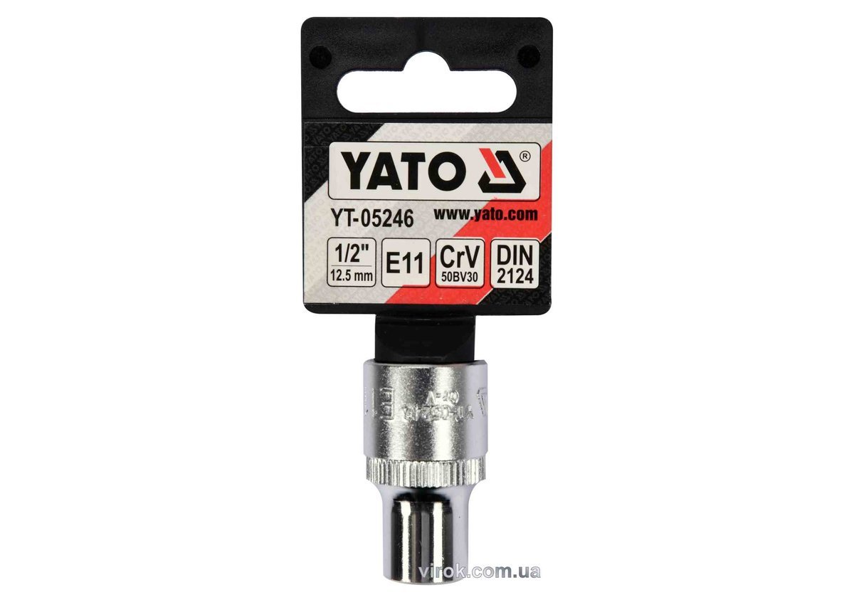 YATO Головка торцева YATO : TORX E11, квадрат 1/2", CrV, DIN 2124  | YT-05246