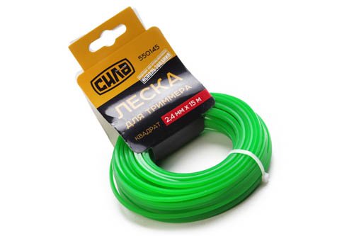 Леска для триммера 2,4мм квадрат 15м СИЛА