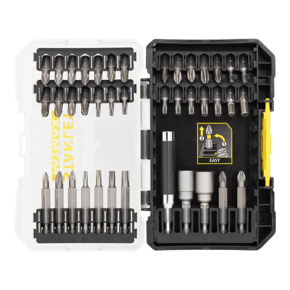 STANLEY Набор бит FatMax, Phillips, Pozidriv, Torx, Шестигранник, 10 шт, пластиковый кейс