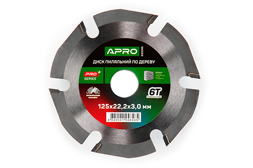 Диск пильный по дереву с твердосплавными напайками 125х22.2мм 6Т APRO