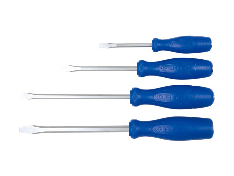 KING TONY Отвертка шлицевая Slotted 10,0 мм 300 мм, силовая, пластиковая ручка 14821012 | 14821012