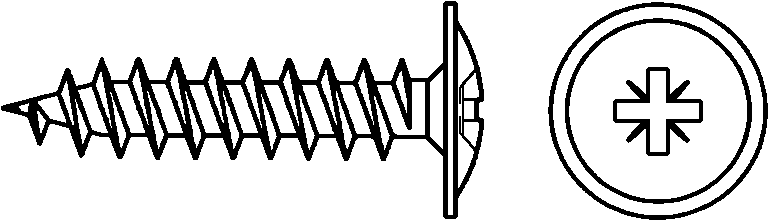 Универсальный шуруп с прессшайбой 3,0х13 Белый цинк