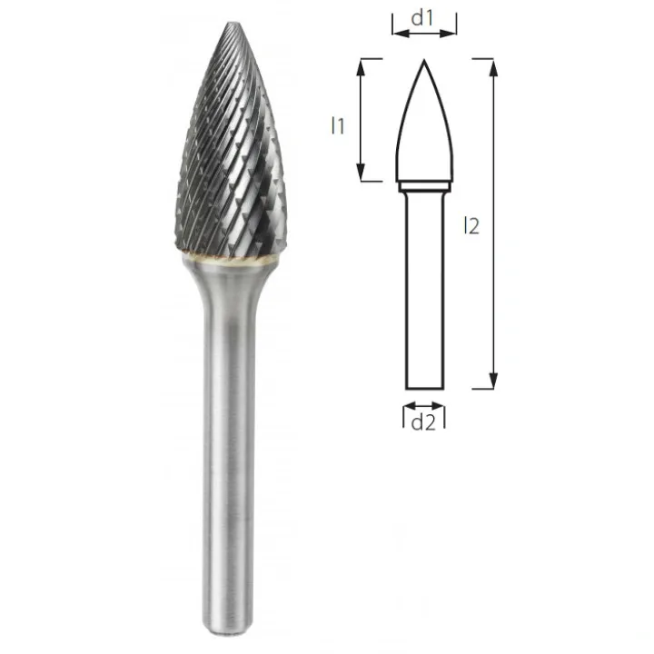 Борфреза сфероконическая заостренная (снарядная) PROFITOOL - 16х25х70x6 мм (G15256-6)