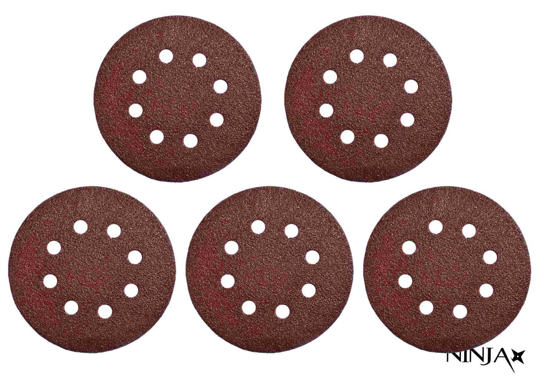 VIROK Круг шліфувальний самозачепний 8 отворів NINJA : Ø125 мм. Р150. універсальний Уп. 5 шт.  | 65V