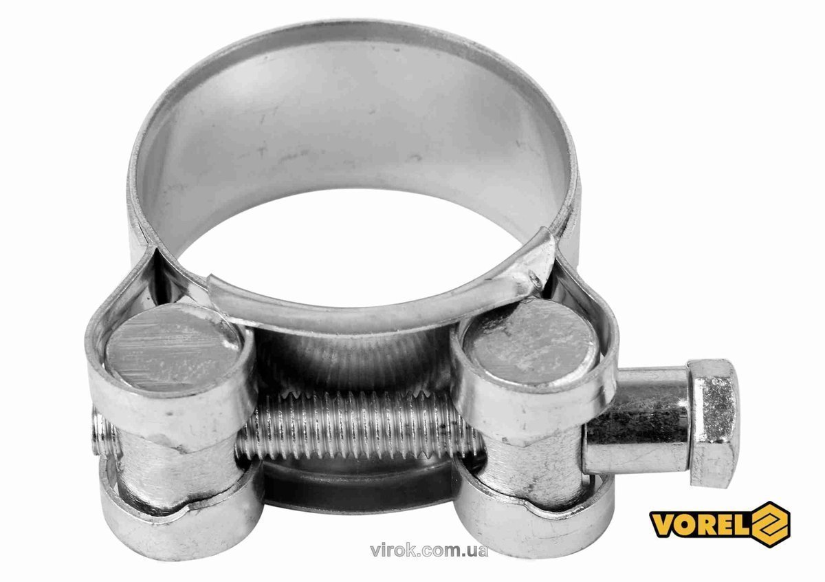 VOREL Хомут сталевий, з гвинтовим затискачем GBS W1 : Ø= 40-43/ 20 мм, оцинкований  | 73796