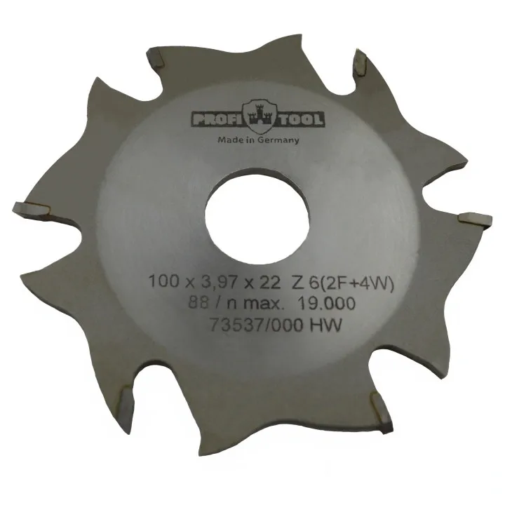 Диск пильный по дереву 100х3.97х3.0х22 мм, LAMELLO-System, 2+4, форма зуба F+W, для пазов PROFITOOL