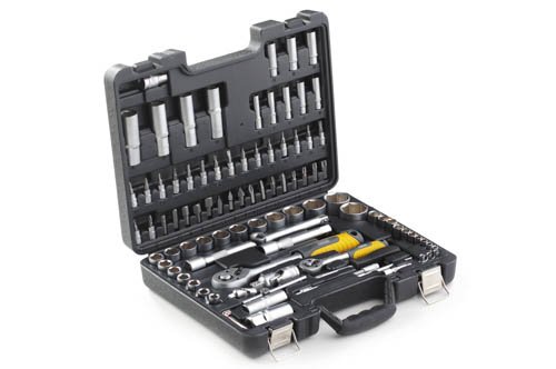 Набор насадок (инструментов) торцевых с трещоткой CrV 1/4, 1/2 (94шт) СИЛА