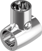 Тройник релинга нержавеющий 90° съемный // M 8505