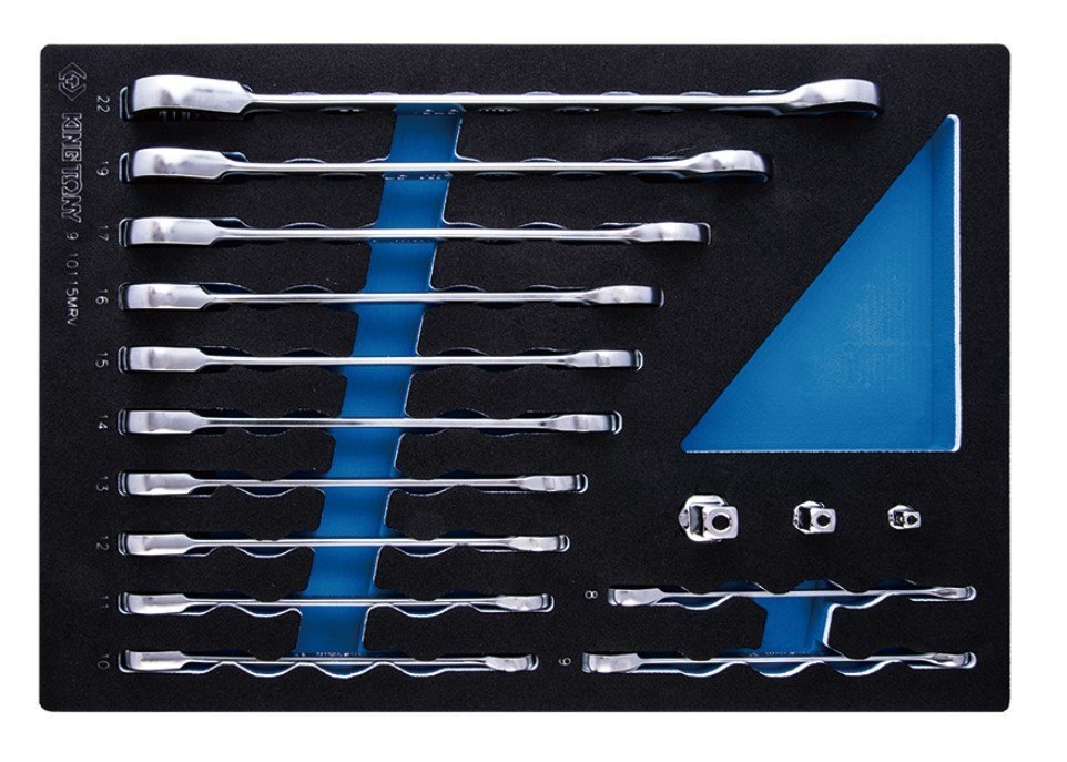 KING TONY Набор ключей комби с трещоткой 15ед. (EVA ложемент) | 9-10115MRV