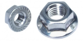 Гайка с фланцем зубчатая М 4 DIN 6923