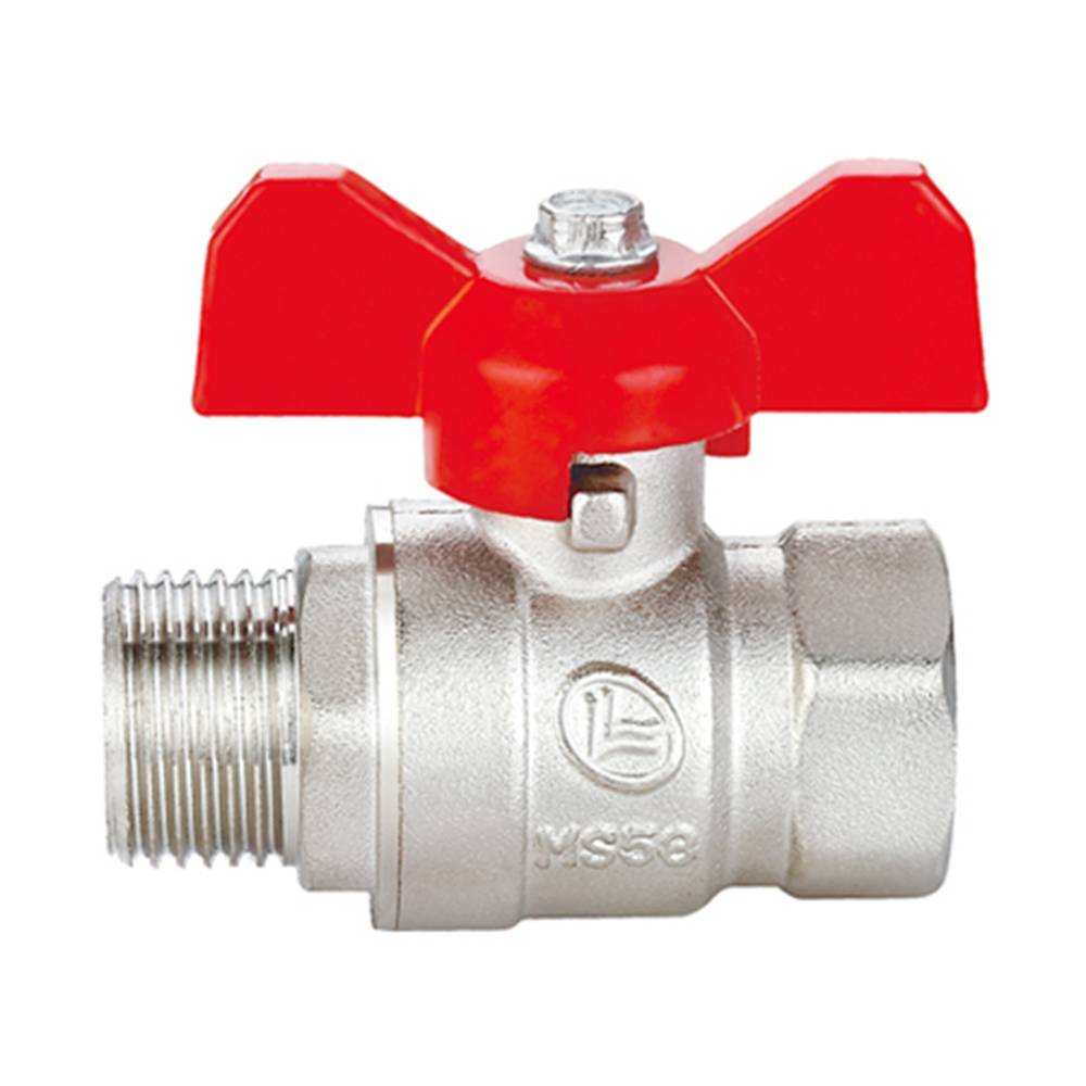 Кран латунний шаровий Base 1/2 різьба В/З ручка метелик Double-lin | 78-079