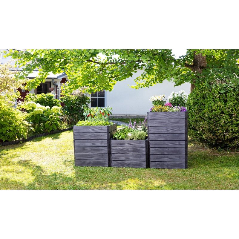 GRAF 645116 Висока грядка Egro Quadro M, розмір 60 x 80 x 25 см, 4 панел. комплект