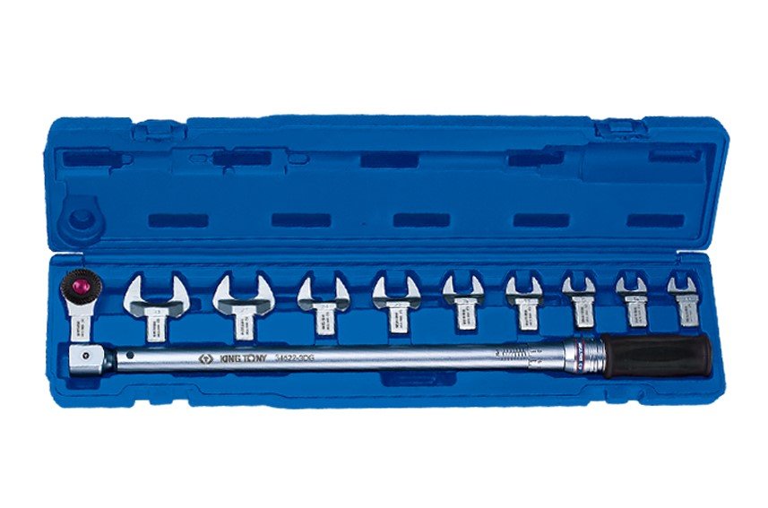 KING TONY Ключ динамометрический в наборе с насадками 14*18MM 20~100 Nm набор 11 предметов | 345201D