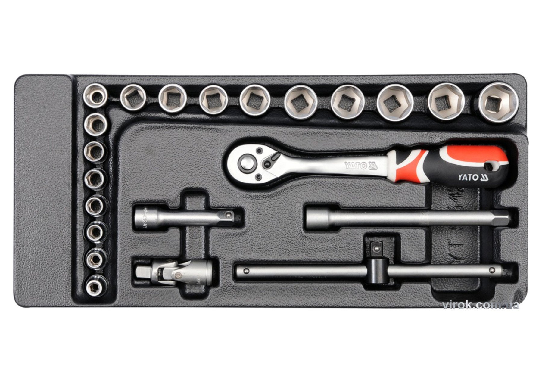 YATO Вклад до інструментальної шафи YATO, торцеві ключі з квадр. 3/8"  | YT-5542