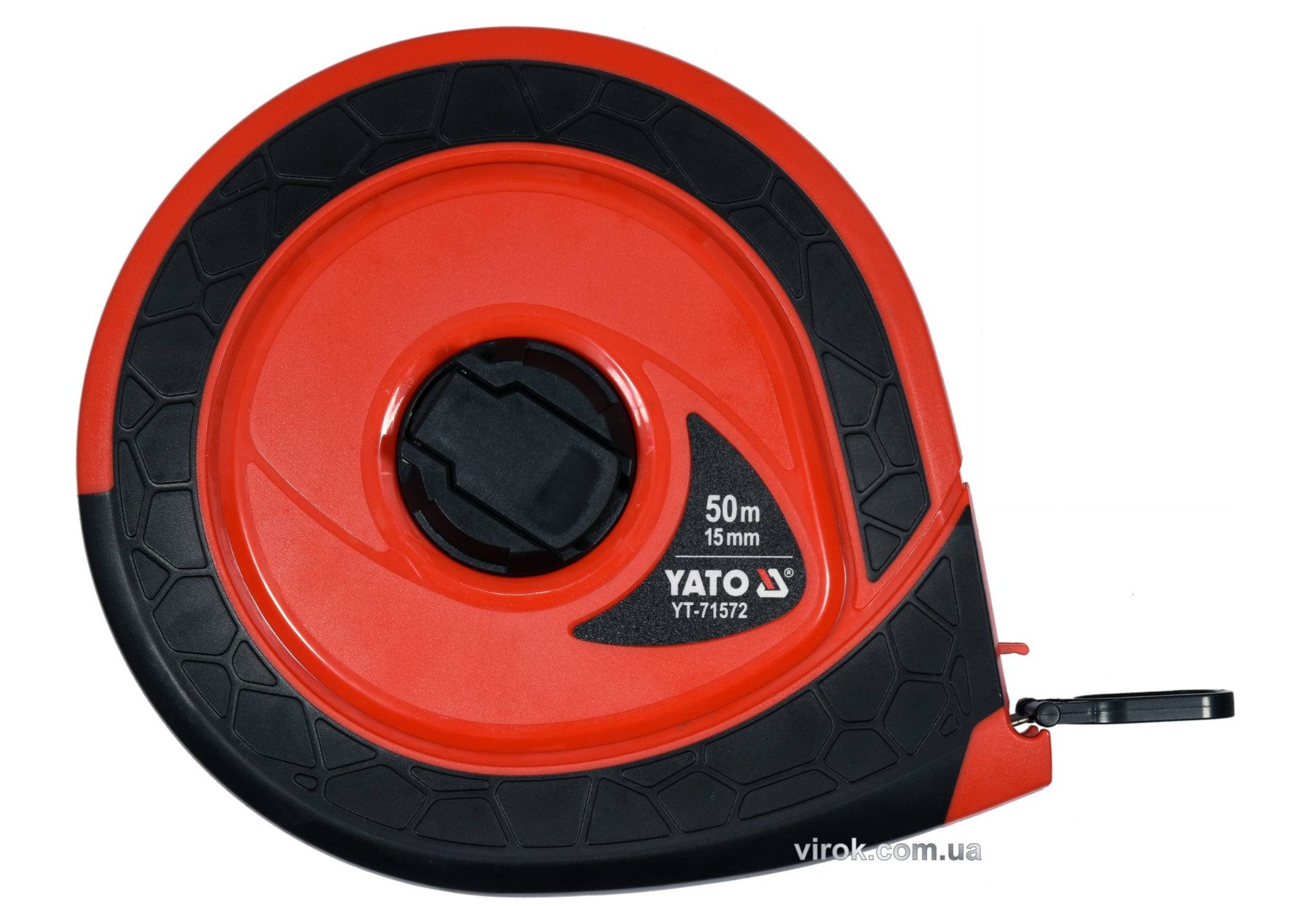 YATO Рулетка вимірювальна скловолоконна YATO: L= 50 м, b= 15 мм, ручне змотування, закритий корпус  