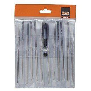 BAHCO 2-472-14-2-0 Набор надфилей sandvik-12 шт.; насечка бархатная; чехол, ручка.