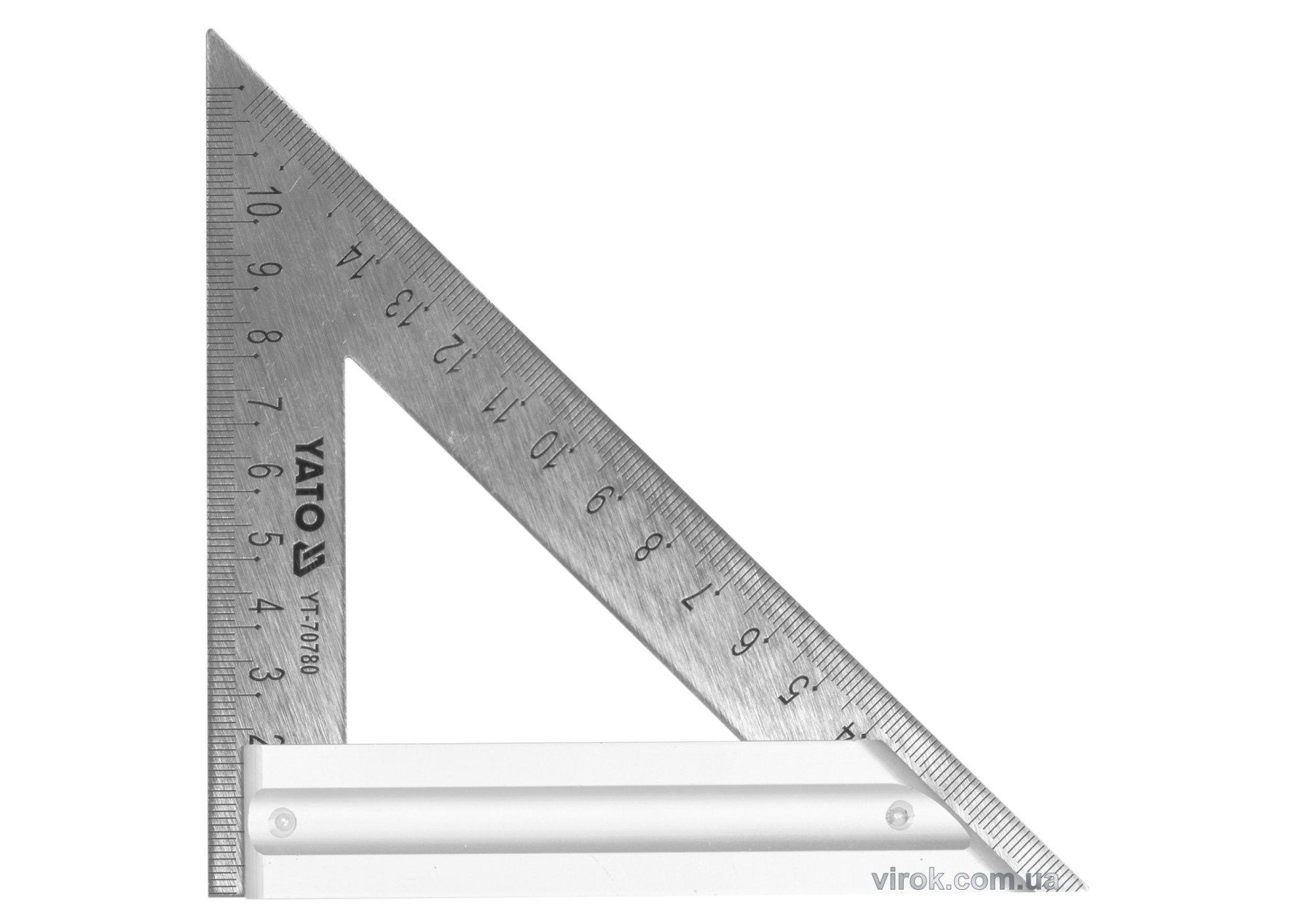 YATO Кутник теслярський металевий YATO з прямим кутом і 2 метричними шкалами 170 мм  | YT-70780