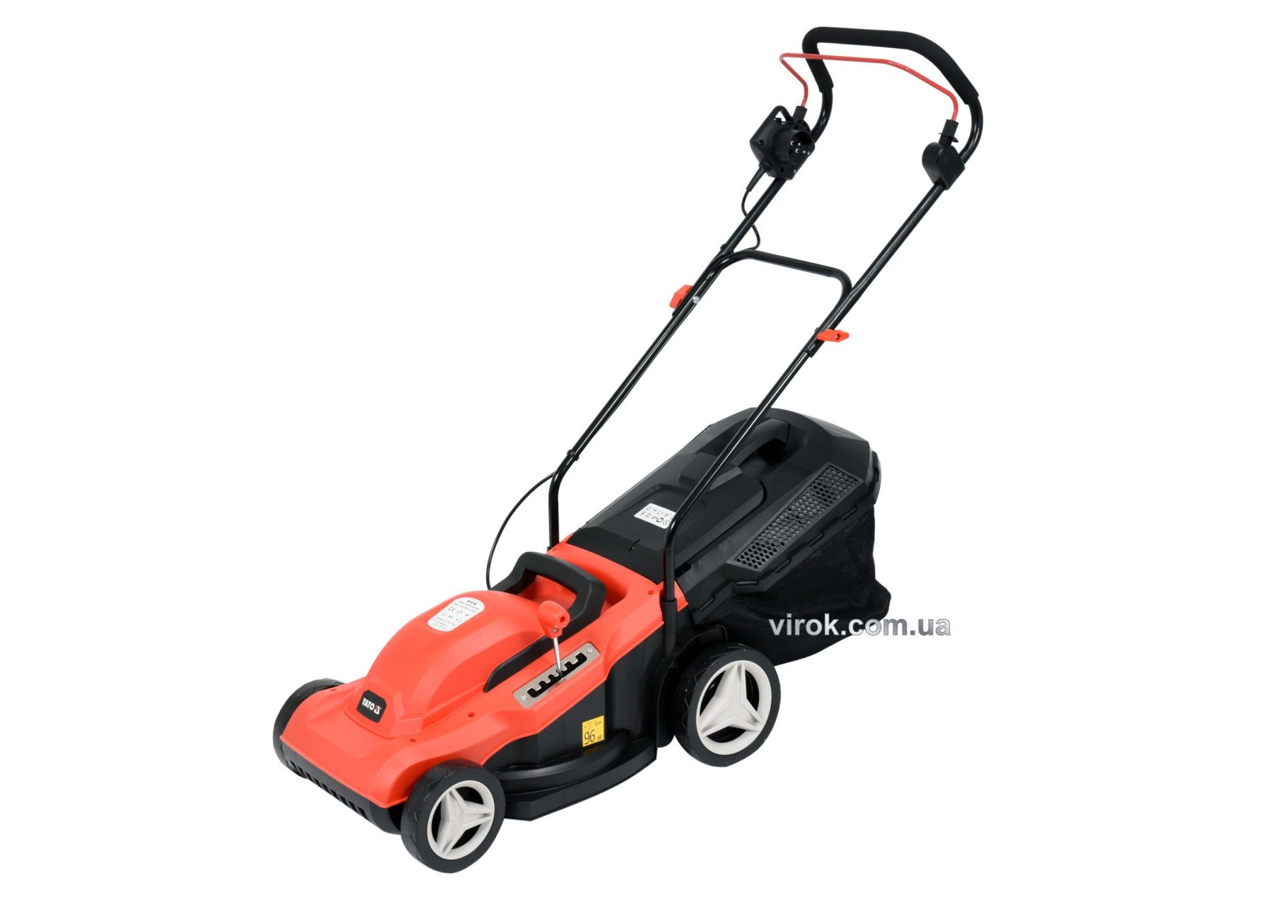 YATO Газонокосарка на 4-х колесах електромережева YATO, 1800 Вт, обрізний діап. Ø= 38 см, ємн.- 50 л