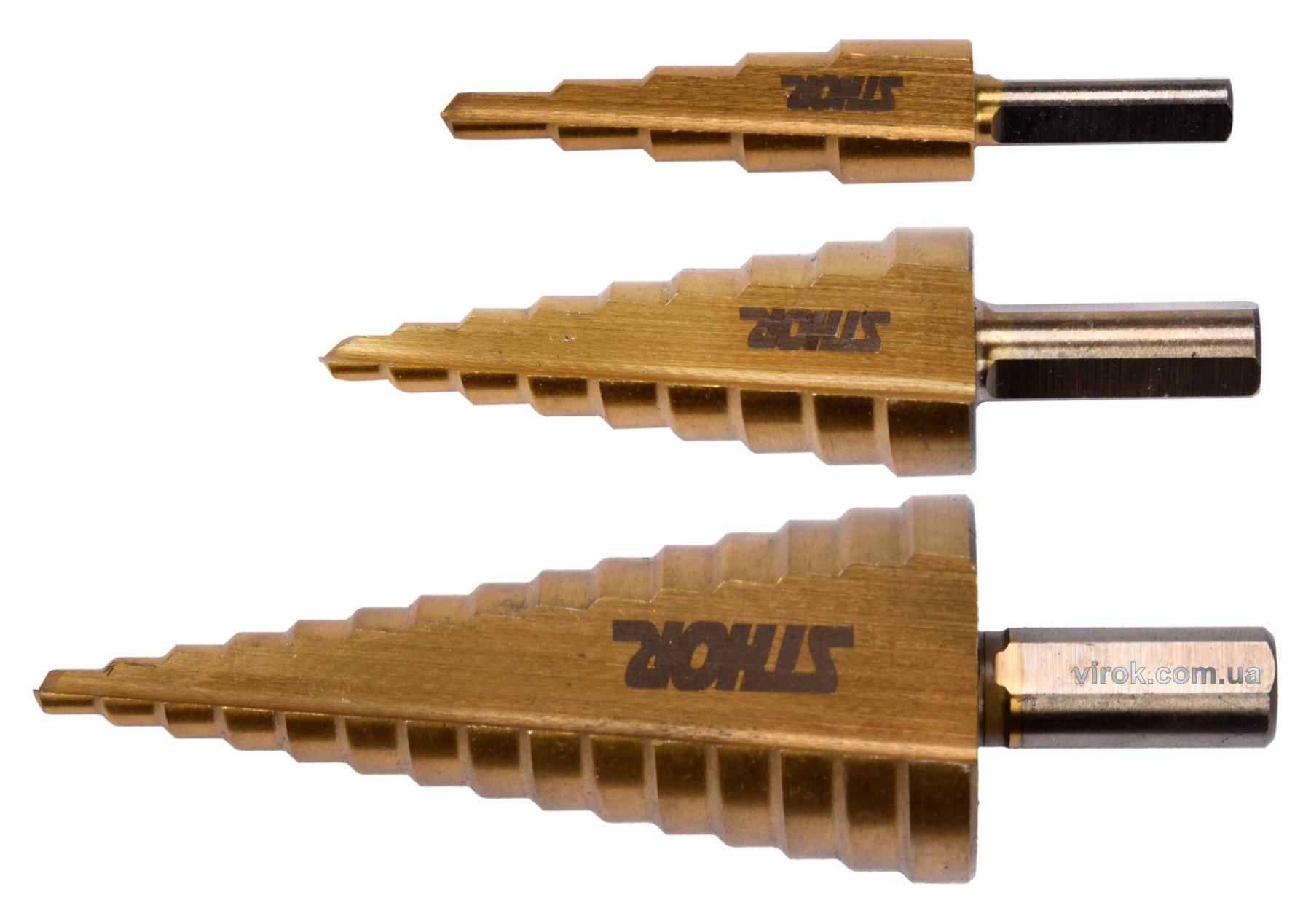 STHOR Свердла конічні ступінчасті титанові по металу : Ø= 4-32 мм, HSS 4241, 3 шт  | 22616