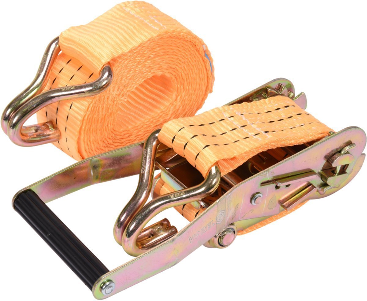 VOREL Пас для кріплення багажу з тріщаткою : сила натягу- 1500/3000 daN, 4 м х 50 мм, 2 шт.  | 82405