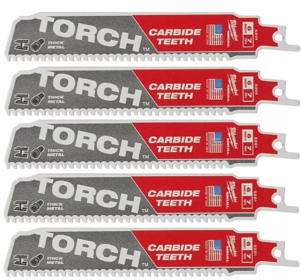 MILWAUKEE Полотно для шабельних пил TORCH CARBIDE, 150х3,1мм, (5шт), (метал)